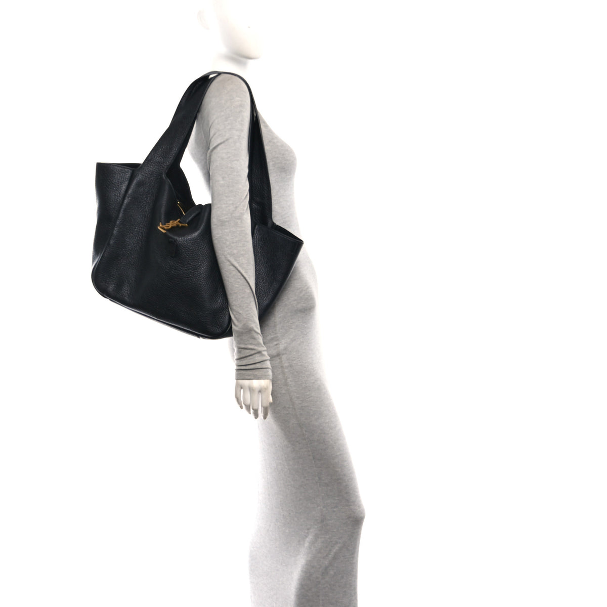 Grained Deerskin Bea Tote Black