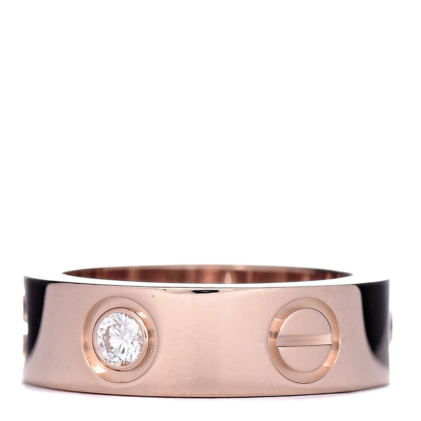 18K Pink Gold 3 Diamond 5.5mm LOVE Ring 46 3.75