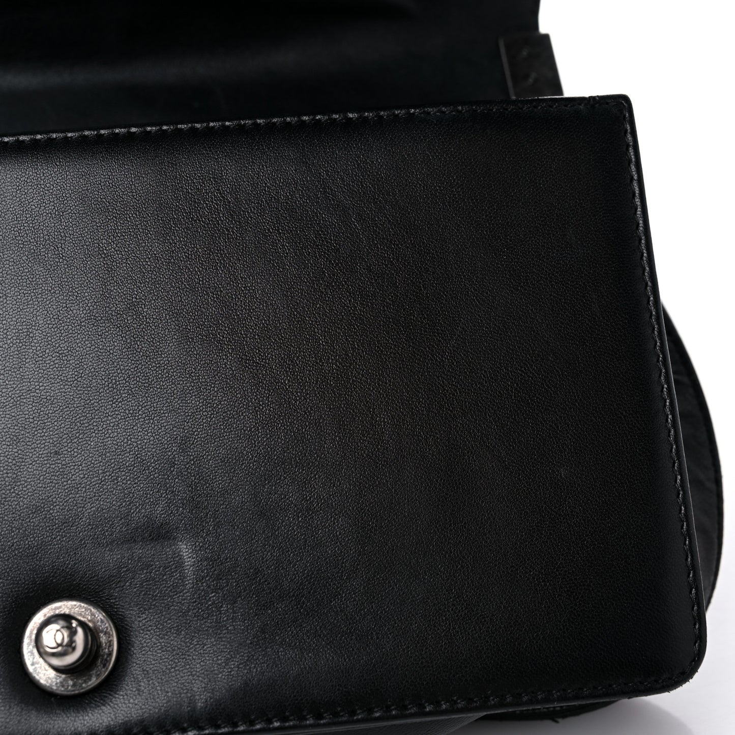 Lambskin Quilted Medium Boy Flap Black