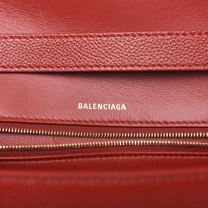 Balenciaga Grained Calfskin Small Hourglass Sling Shoulder Bag Dark Red 6 of 9