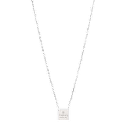 Gucci Sterling Silver Logo Square Tag Necklace 1 of 5
