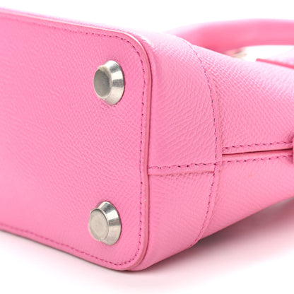 Balenciaga Signature Grained Calfskin Logo XXS Ville Top Handle Bag Rose Bubblegum Black 9 of 11
