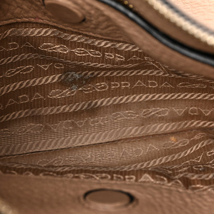 Prada Vitello Phenix Zippered Messenger Hobo Cammeo 11 of 11