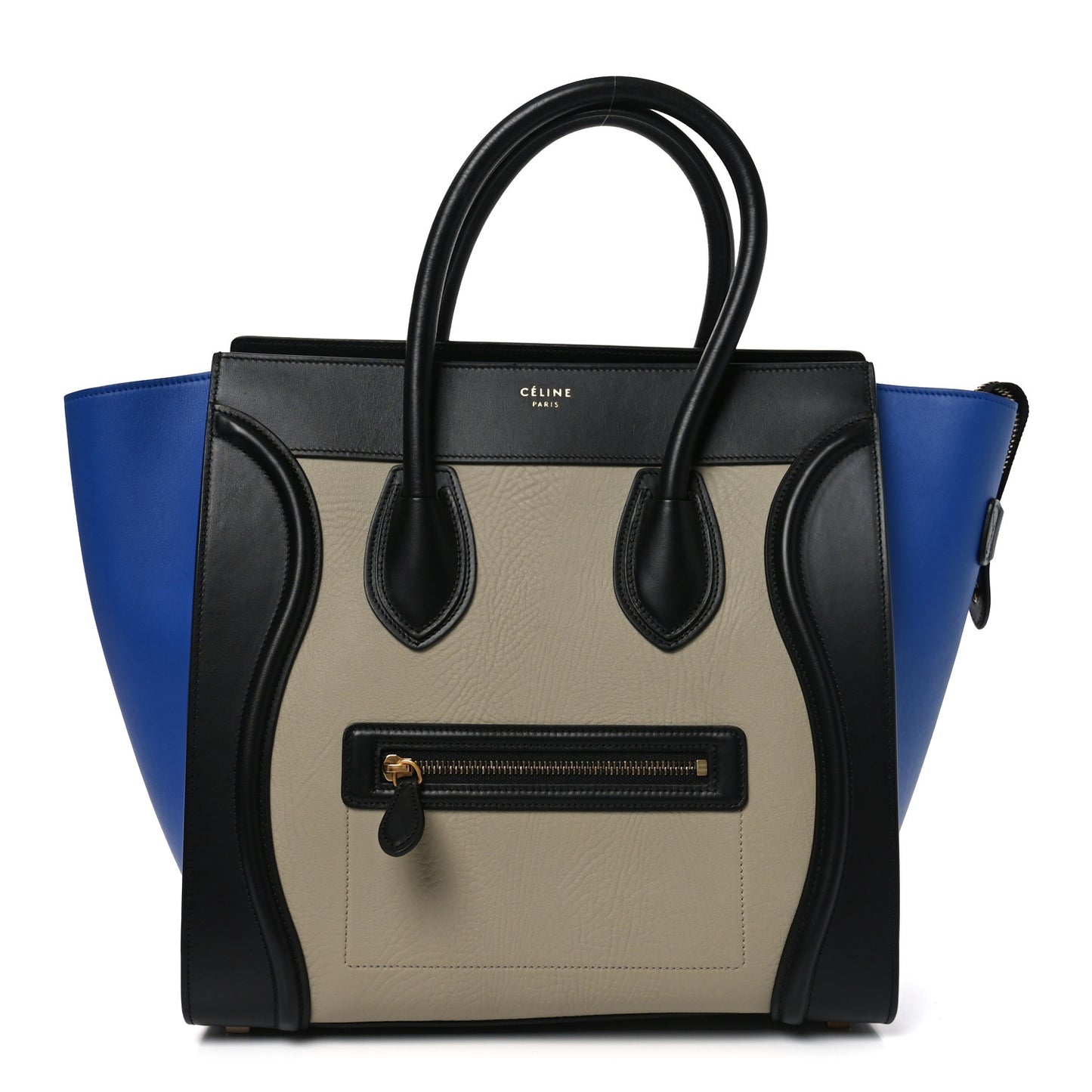 Elephant Calfskin Mini Tri-Color Luggage Beige