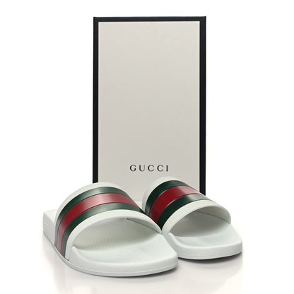 Gucci Rubber Web Mens Pool Slide Sandals 11 Great White 8 of 8