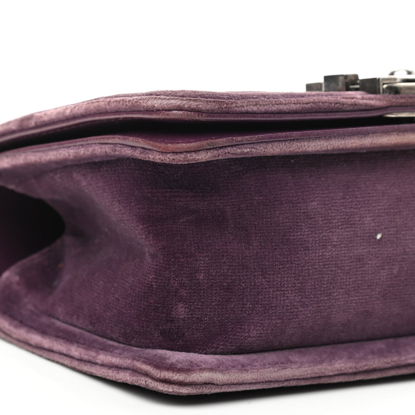 Velvet Quilted Small Boy Flap Purple