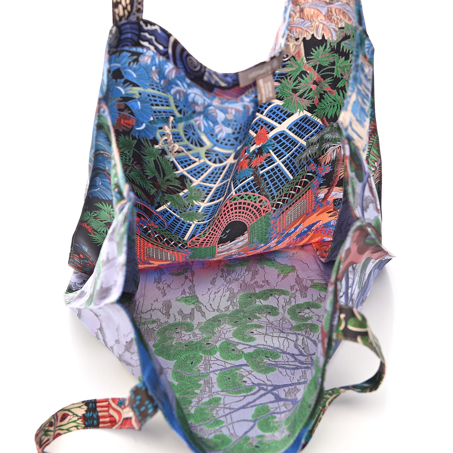 Hermes Silk Petit H Jardins D'Hiver Shopping Bag 5 of 8