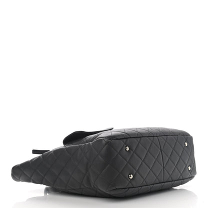 Chanel Calfskin Quilted Ultra Pocket Shopping Tote Black 4 of 13