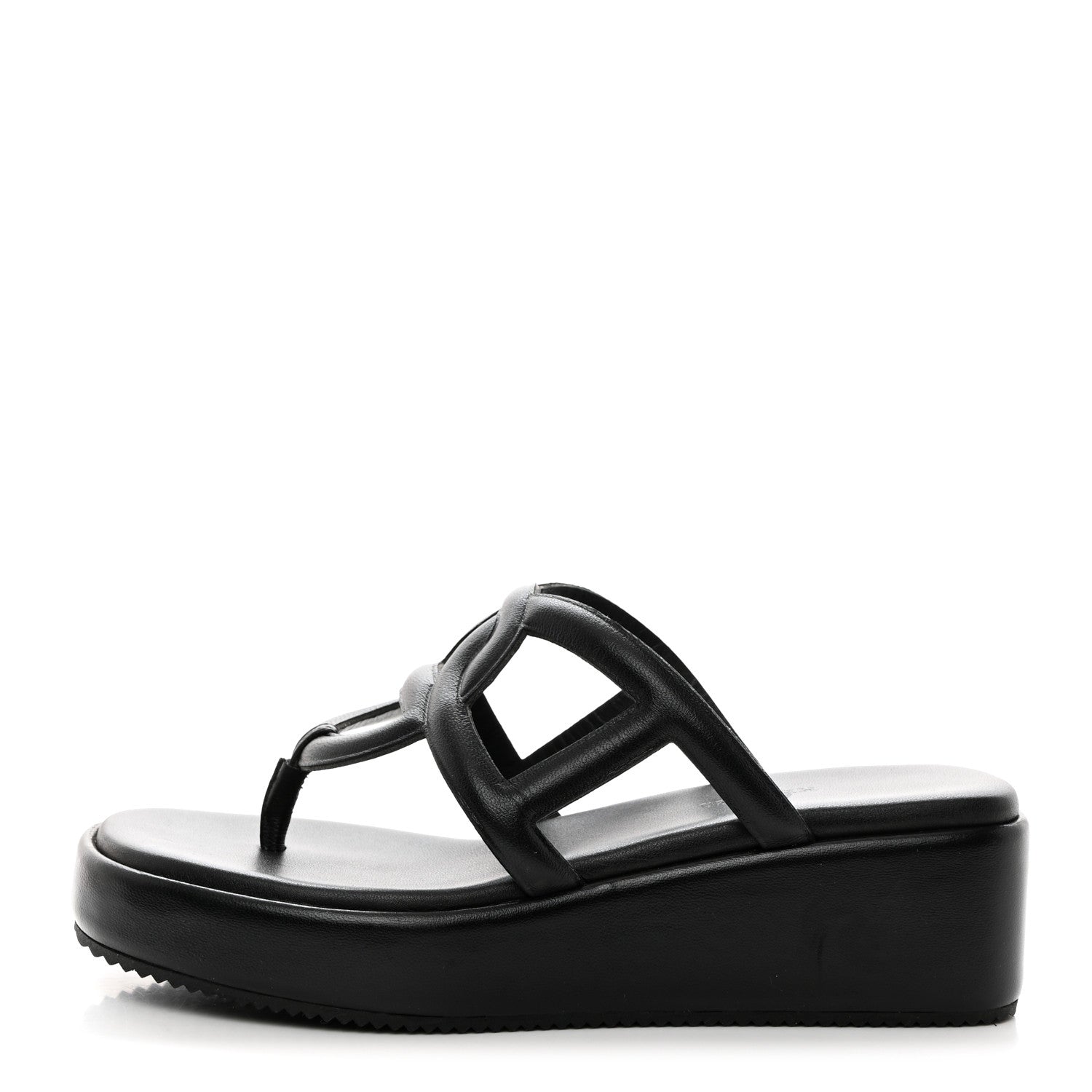 Hermes Nappa Gipsy Sandals 35 Black 1 of 9