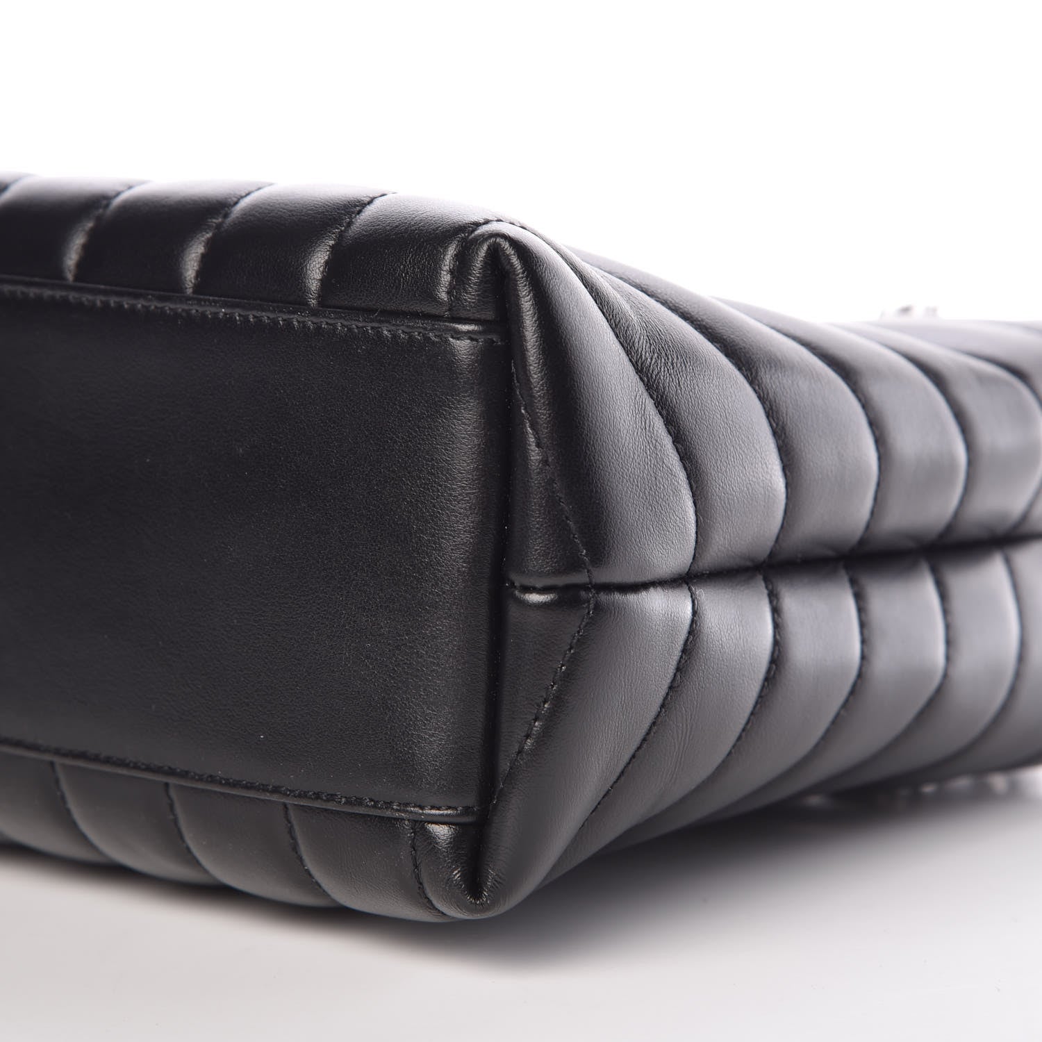 Saint Laurent Calfskin Y Quilted Monogram Small Loulou Shopper Black 10 of 11