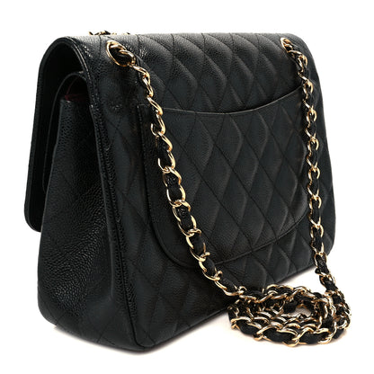 Chanel Caviar Quilted Jumbo Double Flap Black 3 of 12