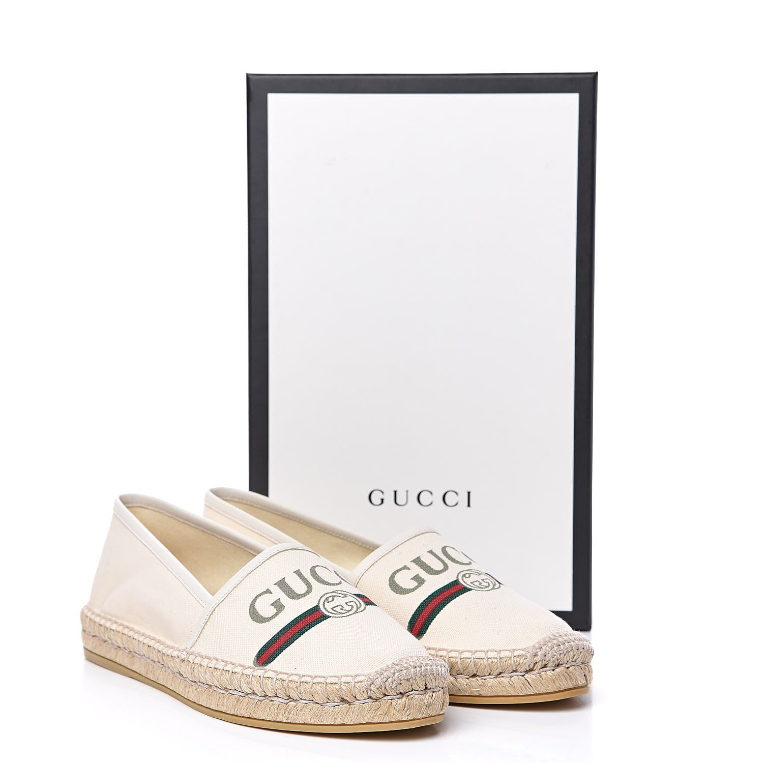 Gucci Canvas Logo Espadrilles 39 Greggio White 11 of 11