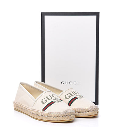 Gucci Canvas Logo Espadrilles 39 Greggio White 11 of 11