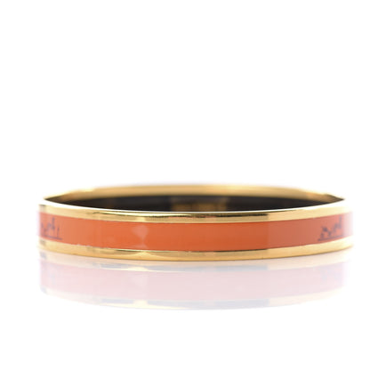 Hermes Enamel Printed Narrow Caleche Bracelet 65 Orange 2 of 5