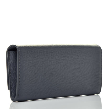 Celine Grained Calfskin Large Flap Wallet Grey 3 of 8