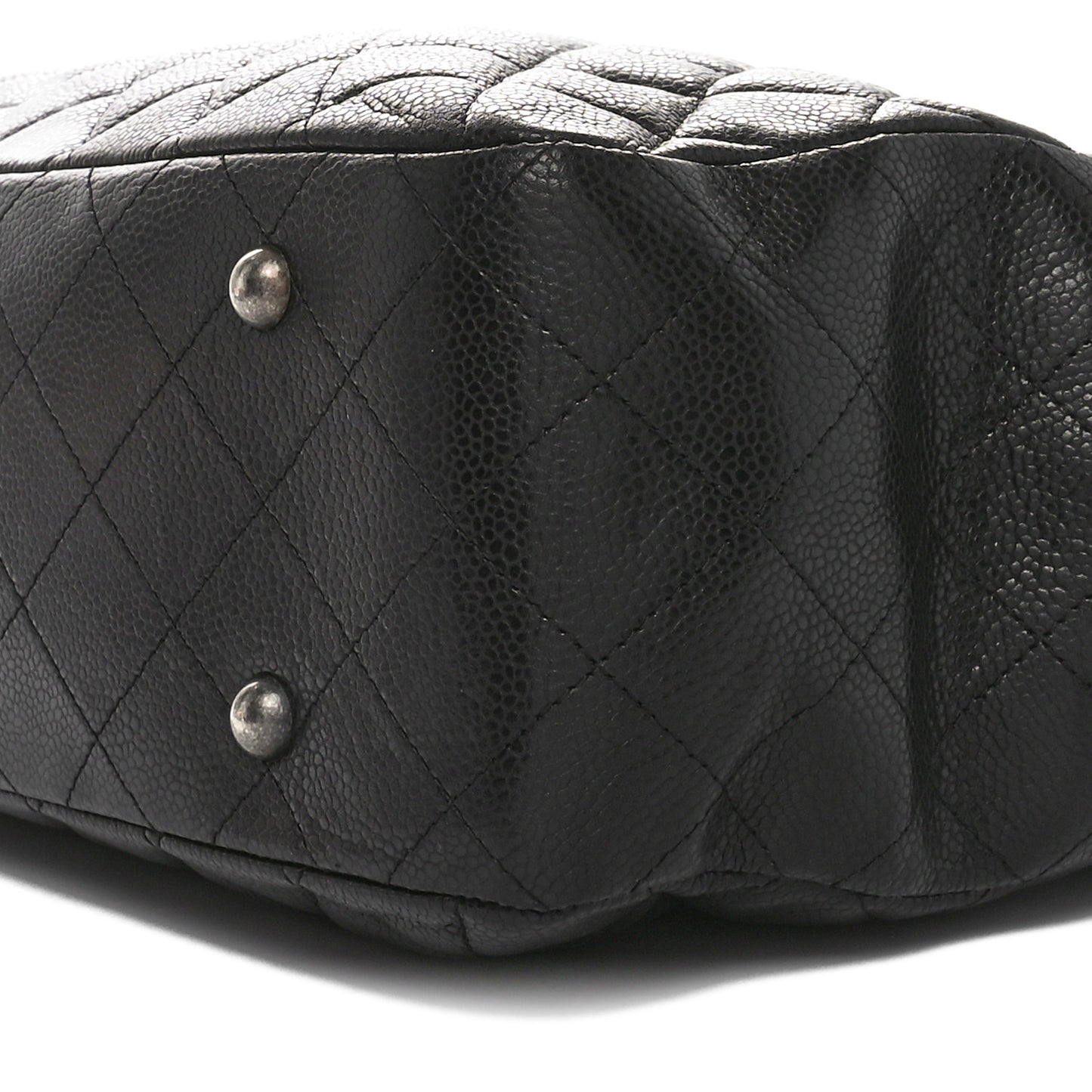 Caviar Quilted Large Shopping Tote Black