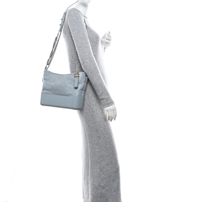 Chanel Aged Calfskin Quilted Medium Gabrielle Hobo Light Blue 2 of 10