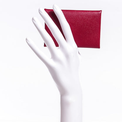 Hermes Epsom Calvi Card Case Rubis 3 of 8