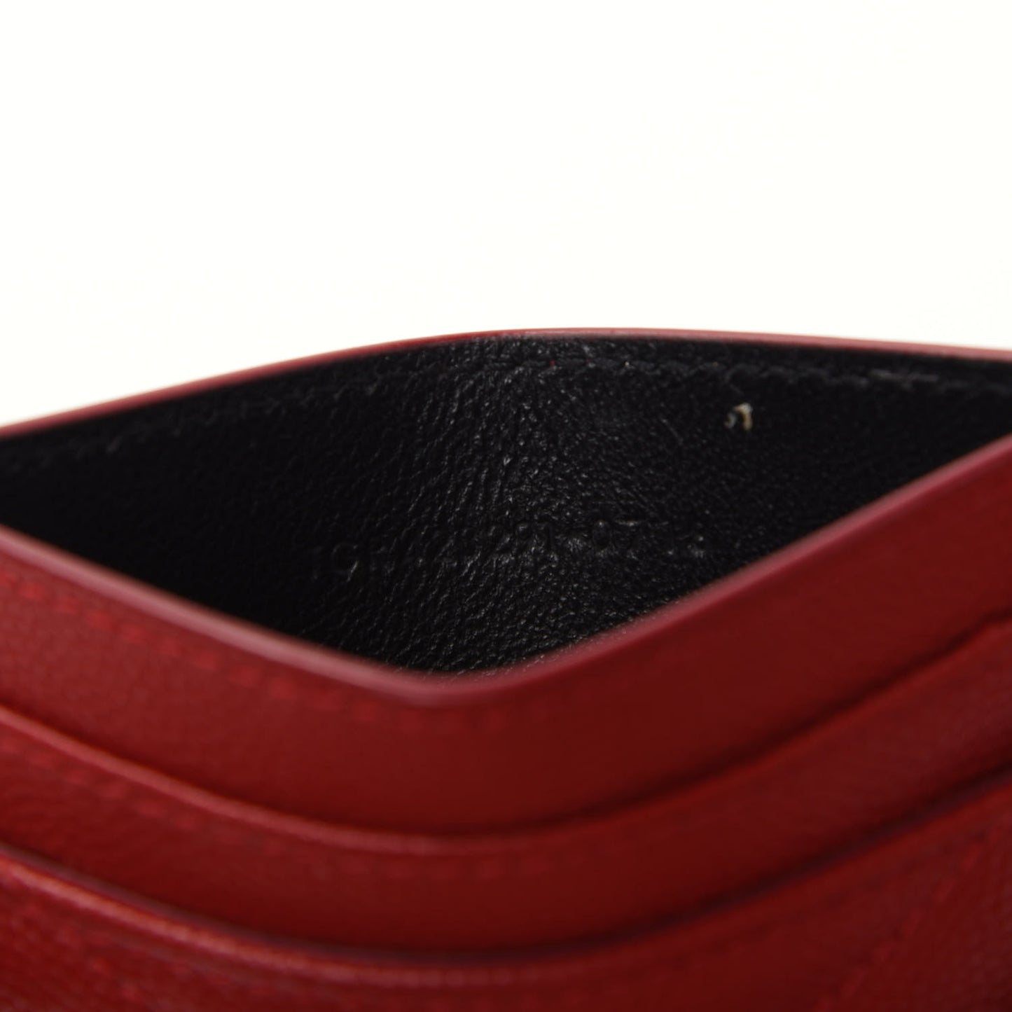 Grain De Poudre Matelasse Chevron Monogram Credit Card Case New Red