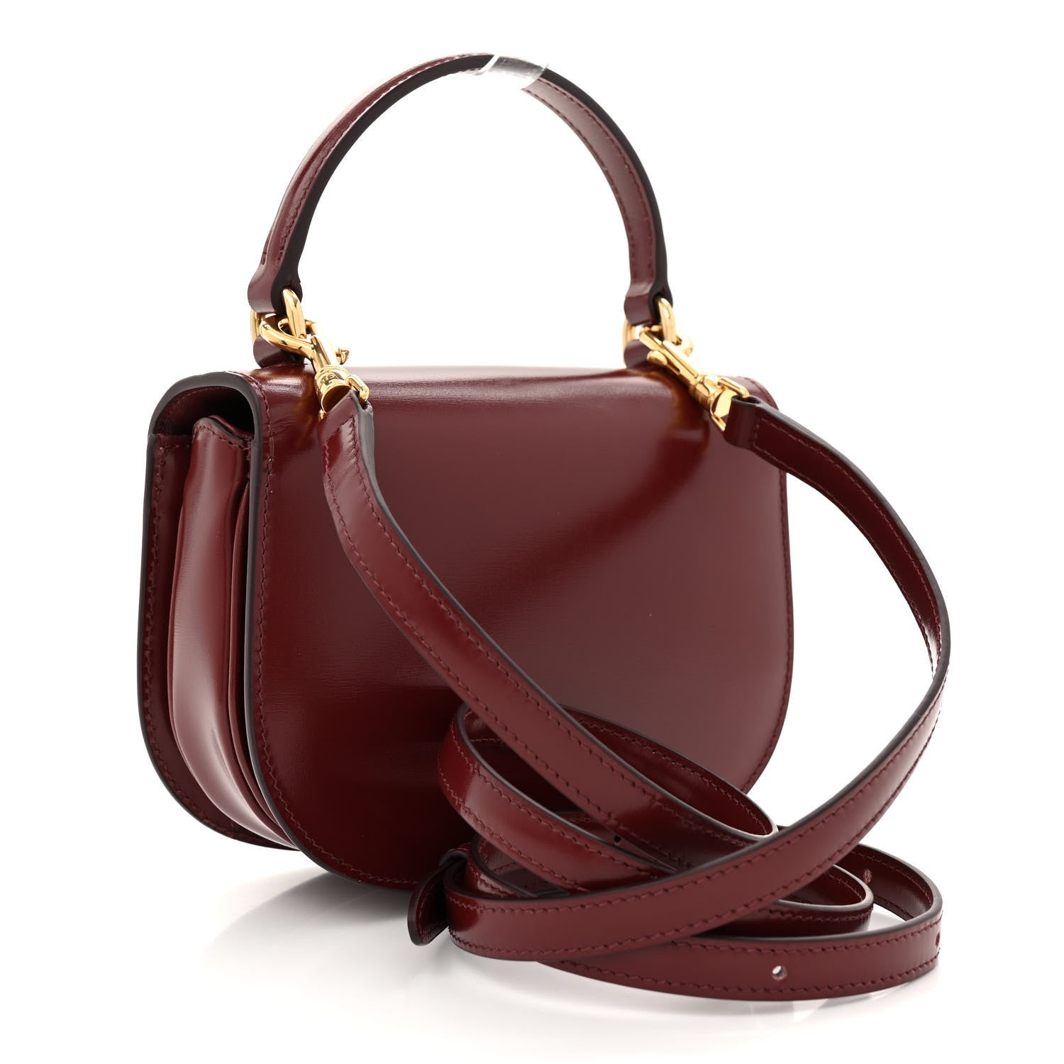 Celine Shiny Calfskin Triomphe Mini Besace Clea Light Burgundy 3 of 11