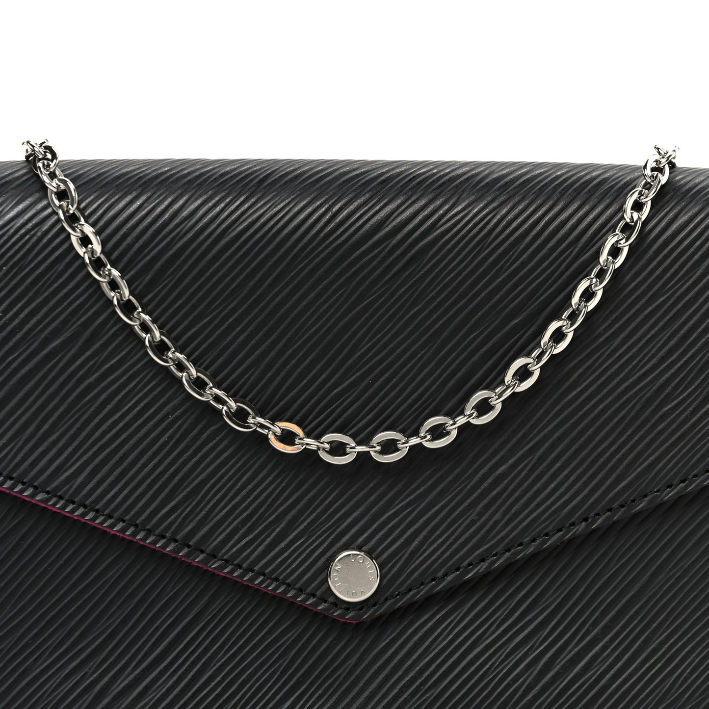 Epi Pochette Felicie Black Hot Pink