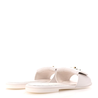 Chanel Lambskin Quilted Turnlock Flat Mules 36 White 5 of 12