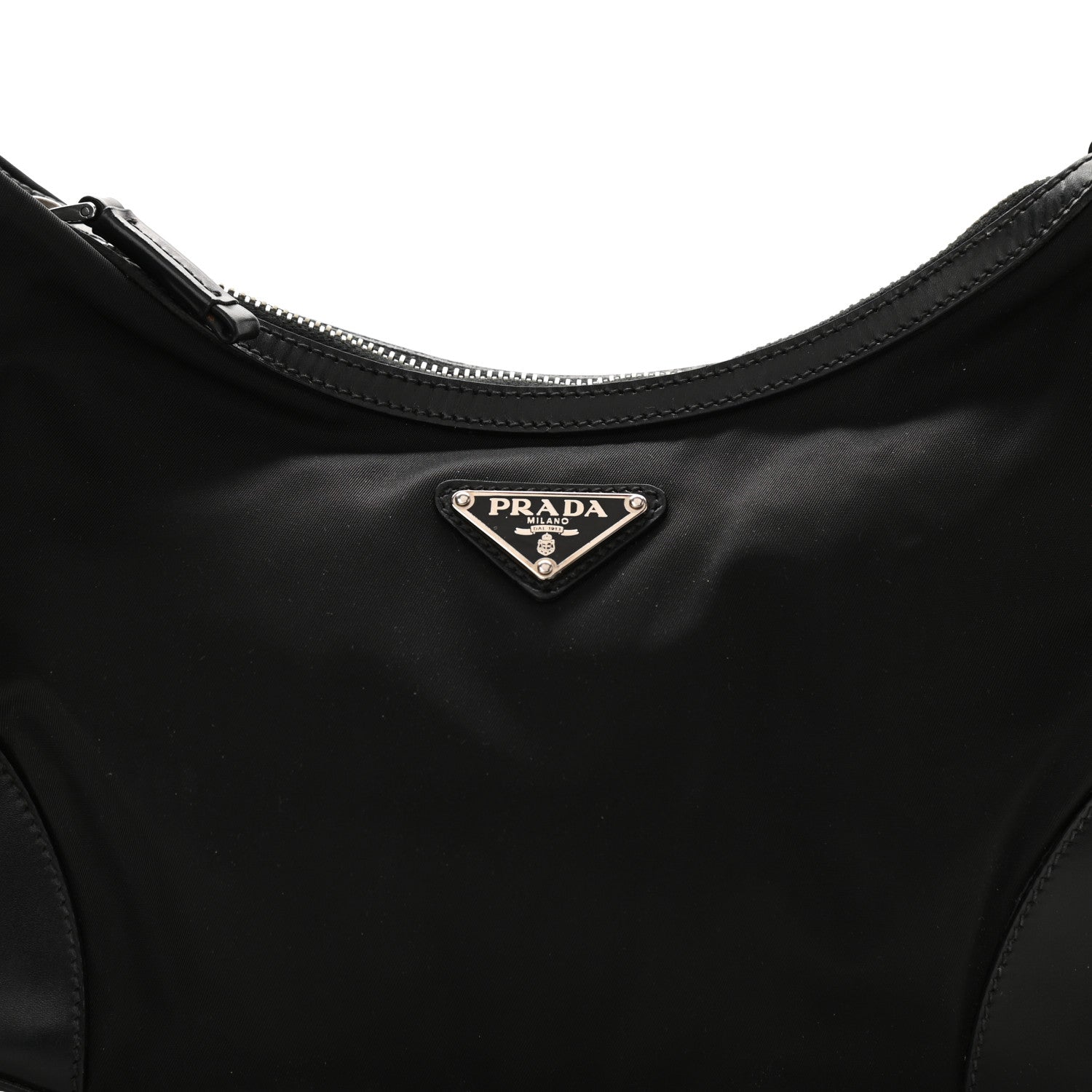 Prada Tessuto Nylon Calfskin Bag Black 7 of 9