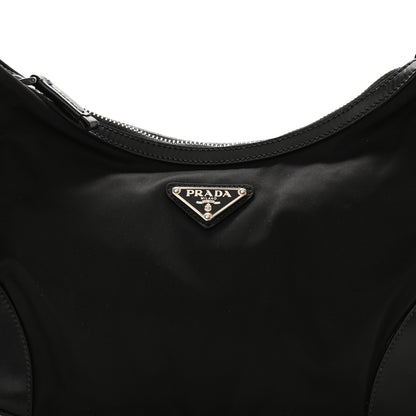 Prada Tessuto Nylon Calfskin Bag Black 7 of 9