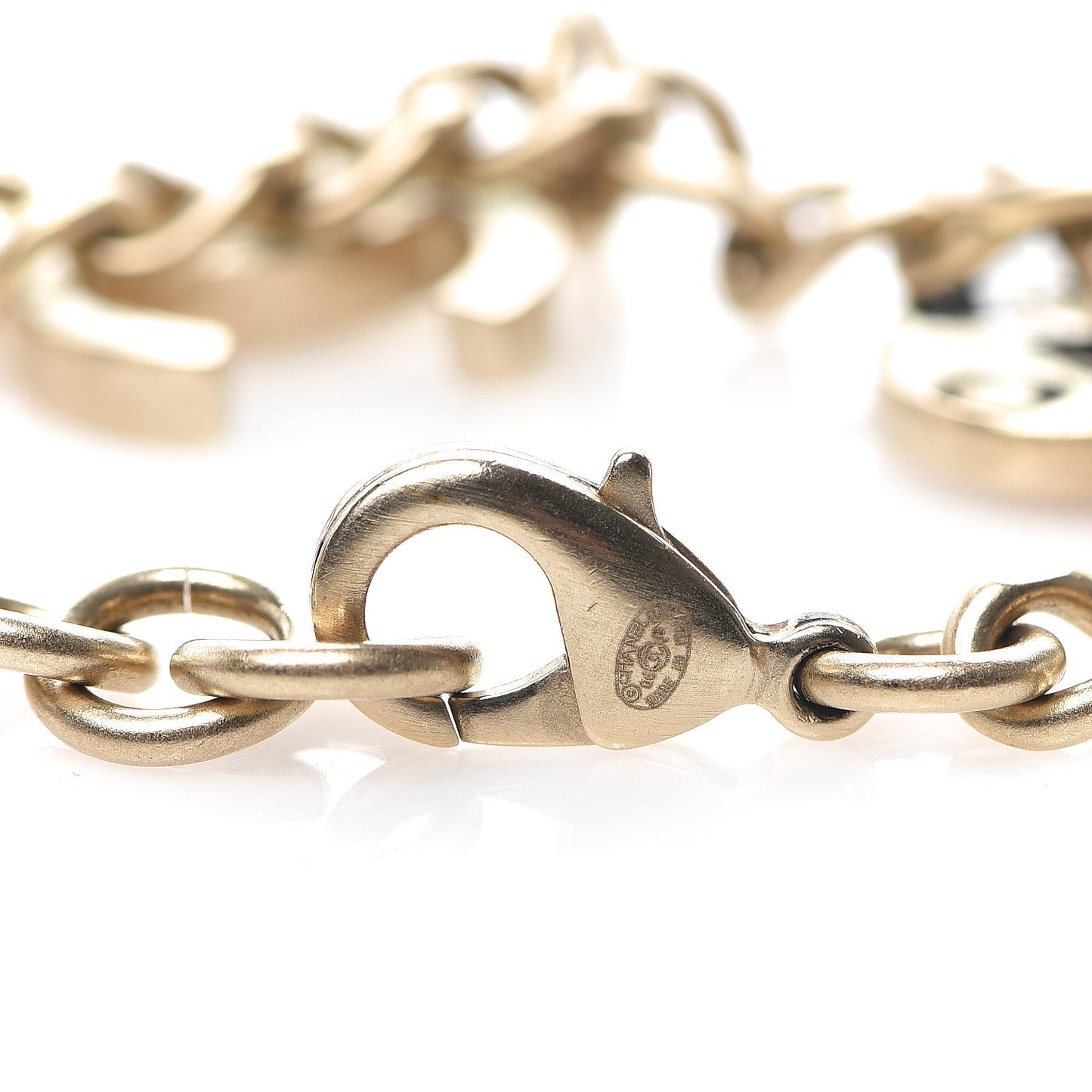 Crystal Chain CC No 5 Charm Bracelet Gold Multicolor