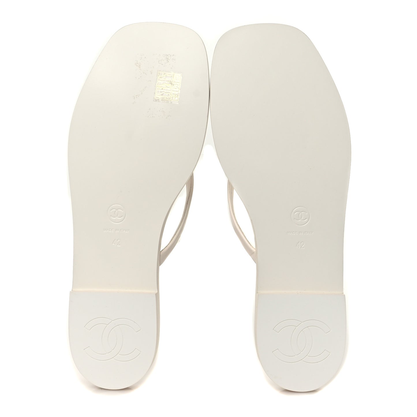 Goatskin CC Times Square Thong Sandals 42 White