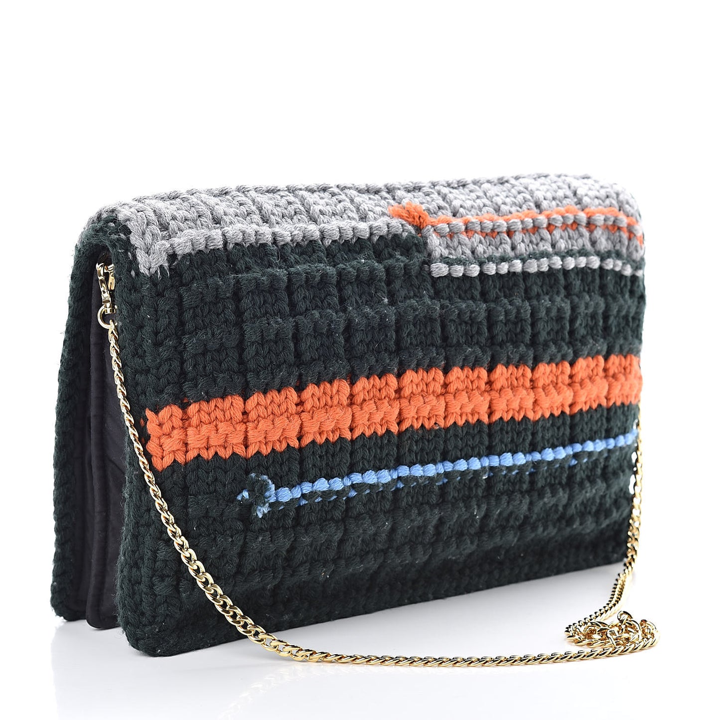 Tweed Maglia Flap Bag Smeraldo