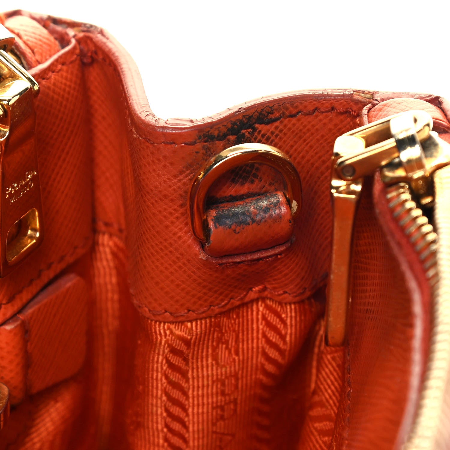 Prada Saffiano Small Galleria Double Zip Tote Papaya 20 of 20