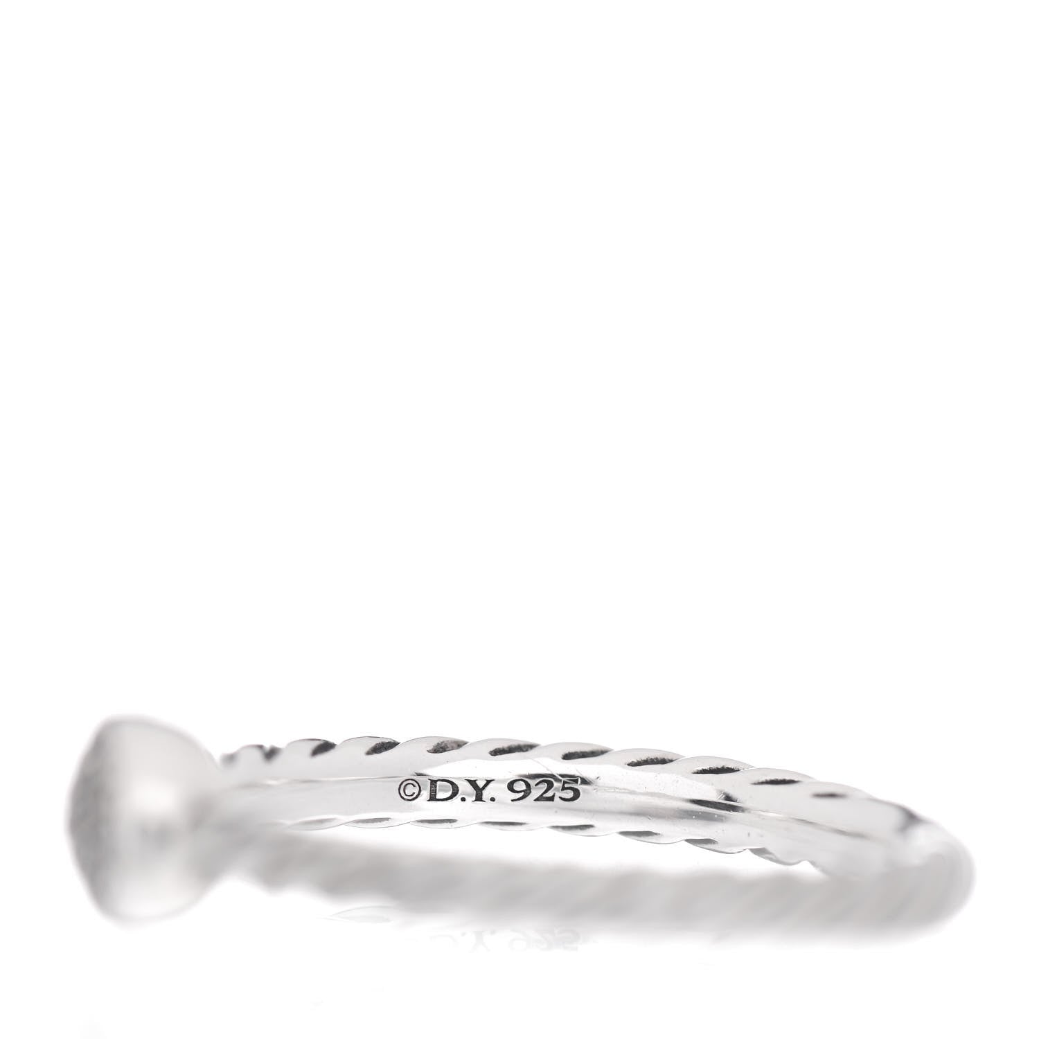 David Yurman Sterling Silver Diamond Petite Pave Oval Ring 52 6 5 of 5