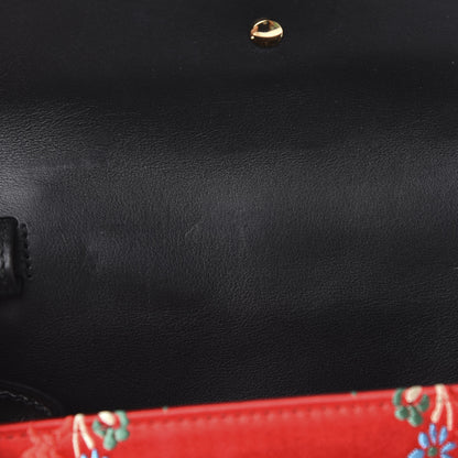 Gucci Jacquard Floral Mini Sylvie Top Handle Bag Red Multicolor Black 7 of 10