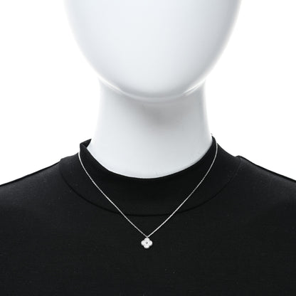Van Cleef & Arpels 18K White Gold Diamond Sweet Alhambra Pendant Necklace 2 of 4