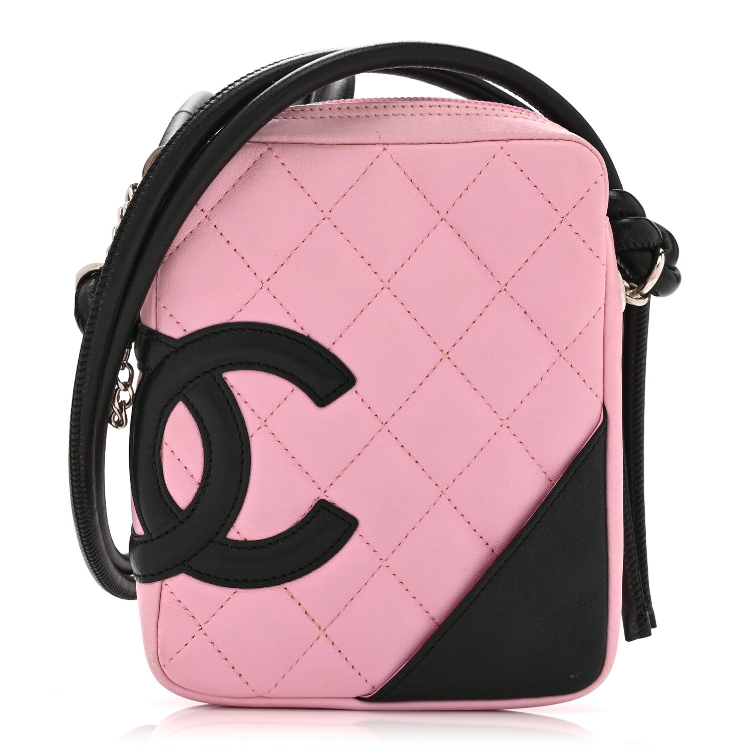 Chanel Calfskin Quilted Small Cambon Messenger Pink Black 1 of 10