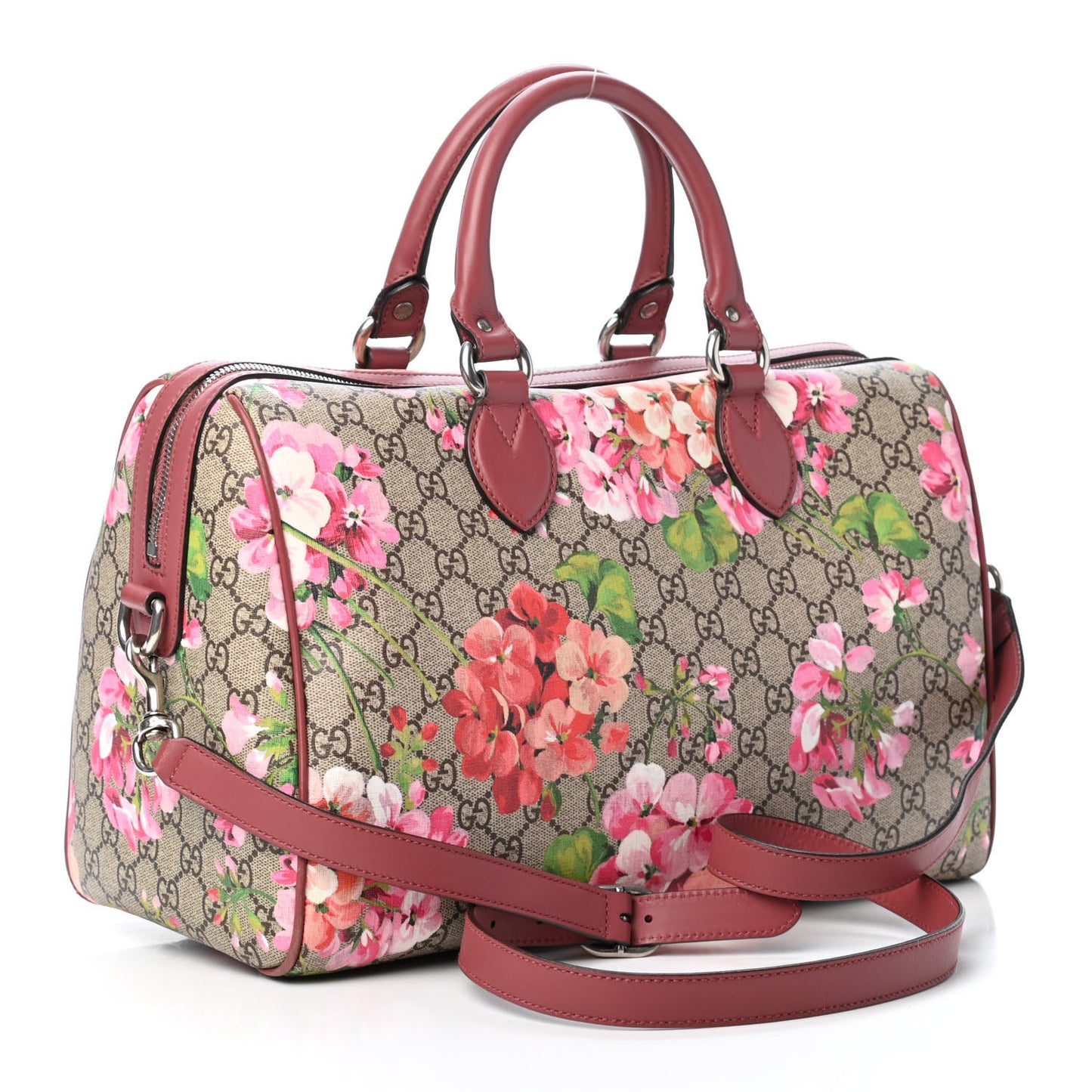 GG Supreme Monogram Blooms Medium Boston Beige Multicolor Dry Rose