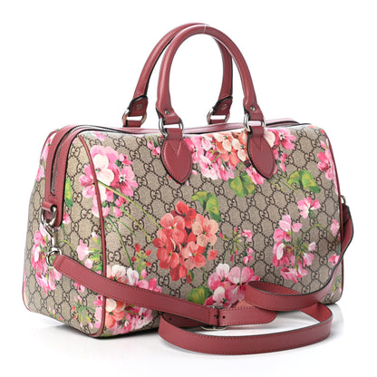 Gucci GG Supreme Monogram Blooms Medium Boston Beige Multicolor Dry Rose 2 of 5
