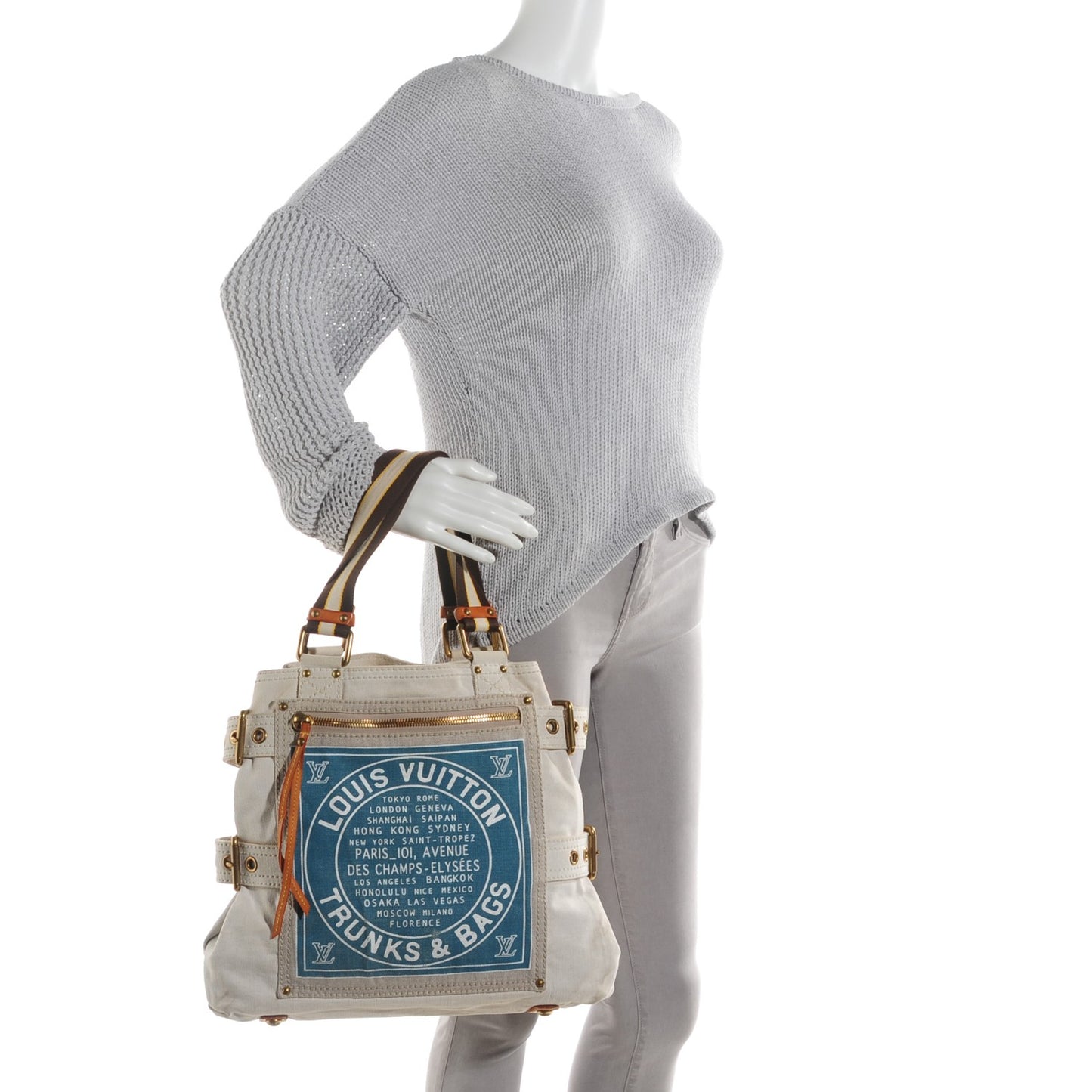 Toile Globe Shopper Cabas MM Blue