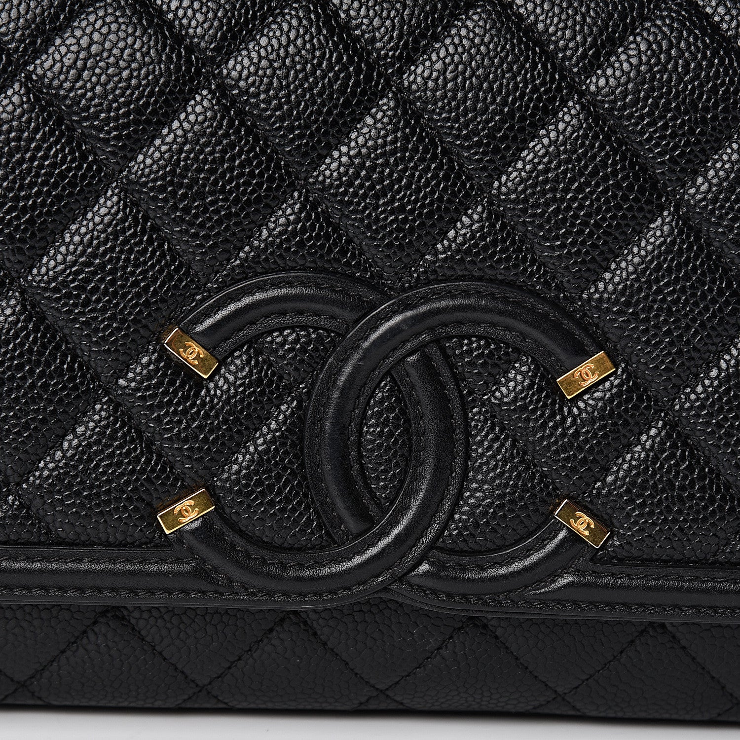 Chanel Caviar Quilted Medium CC Filigree Flap Black 9 of 13