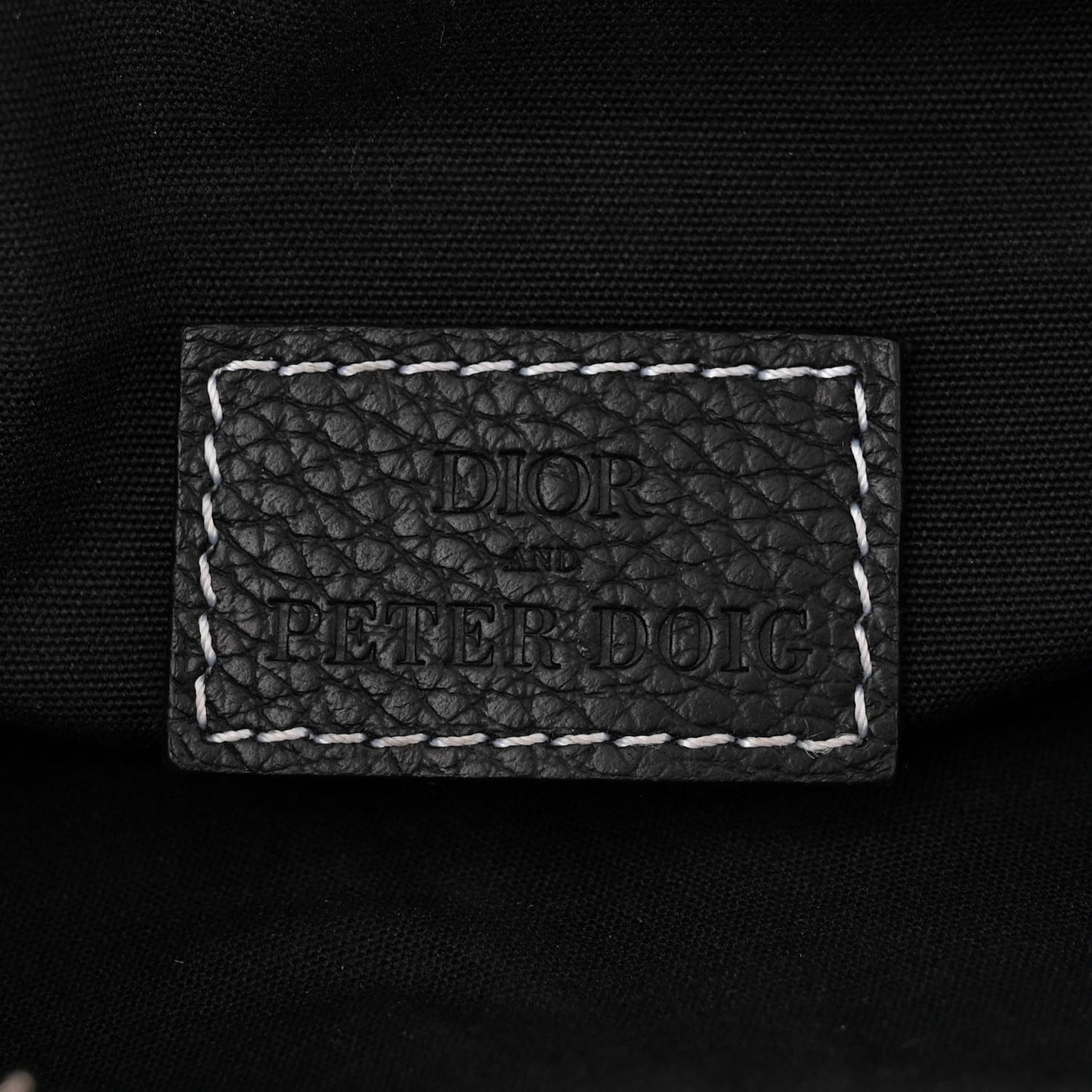 X PETER DOIG Grained Calfskin Saddle Bag Black