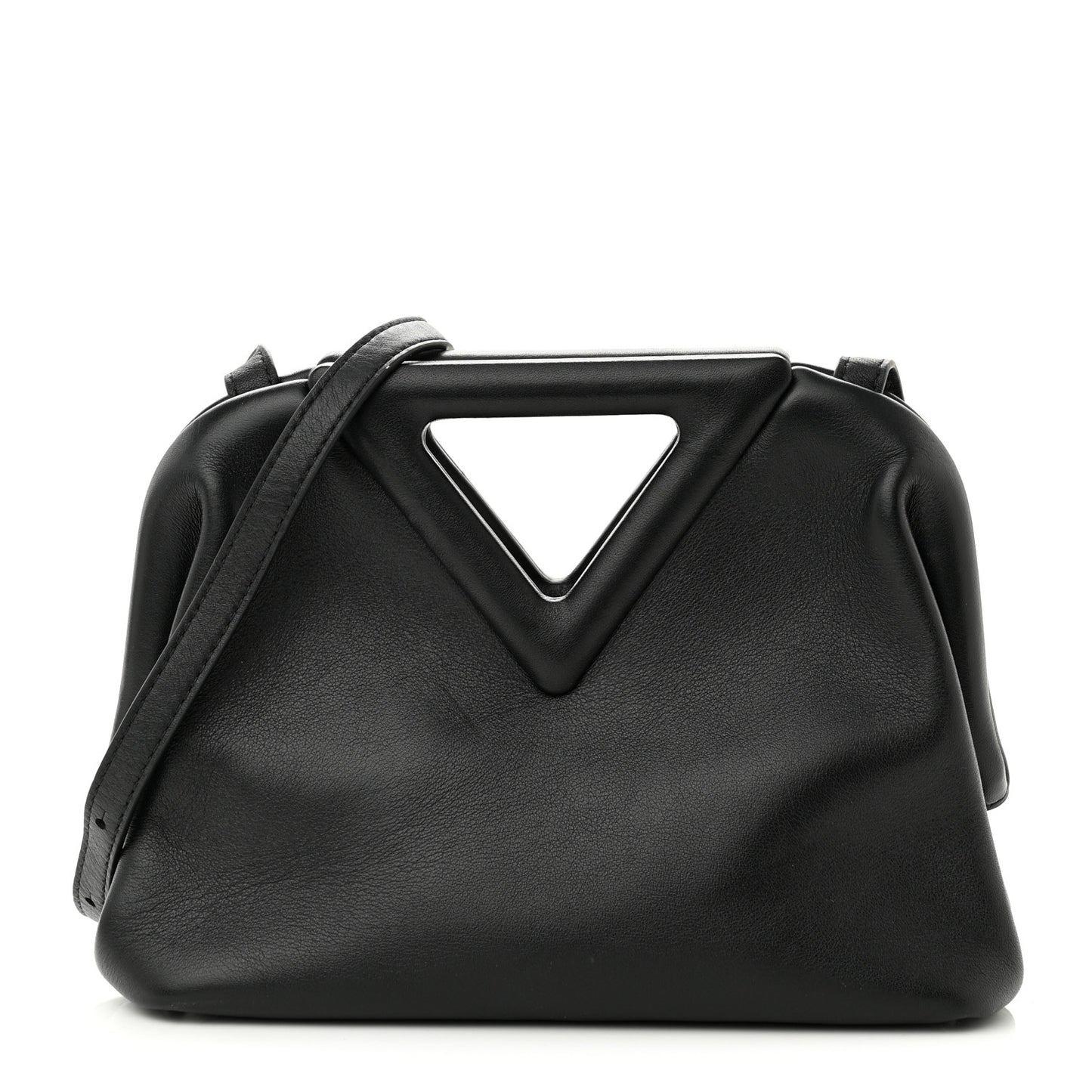 Calfskin Small The Point Triangle Bag Black