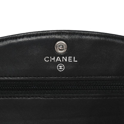 Chanel Lambskin Quilted Wallet On Chain WOC Black 5 of 14