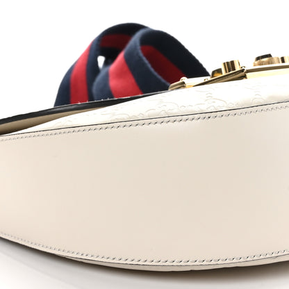 Gucci Guccissima Web Medium Padlock Messenger Shoulder Bag White 8 of 9