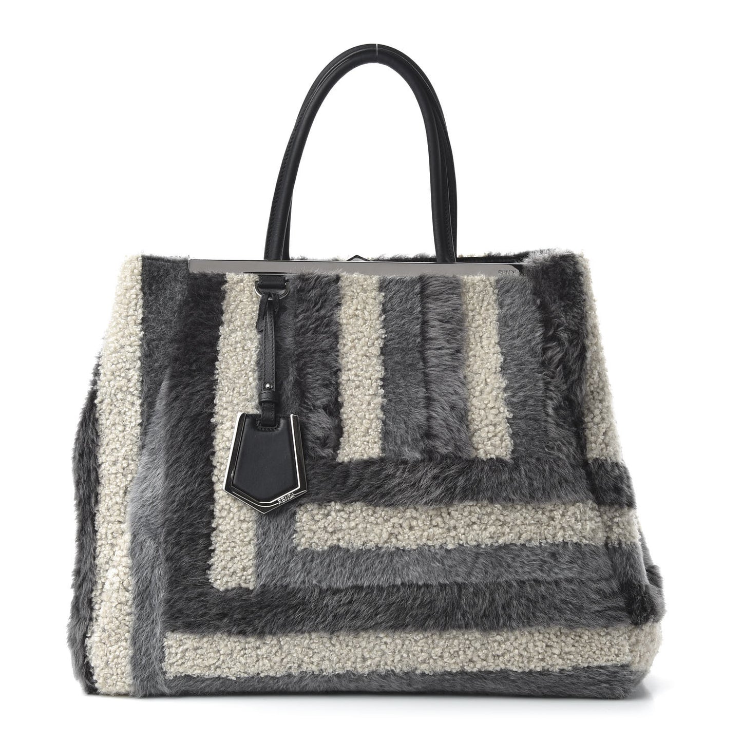 Shearling Large 2Jours Tote Light Blue Grey