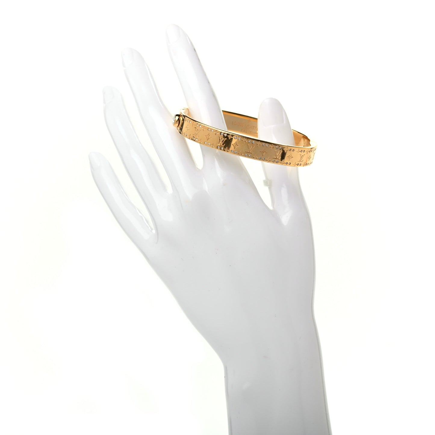 Brass Crystal Monogram Nanogram Strass Cuff M Gold
