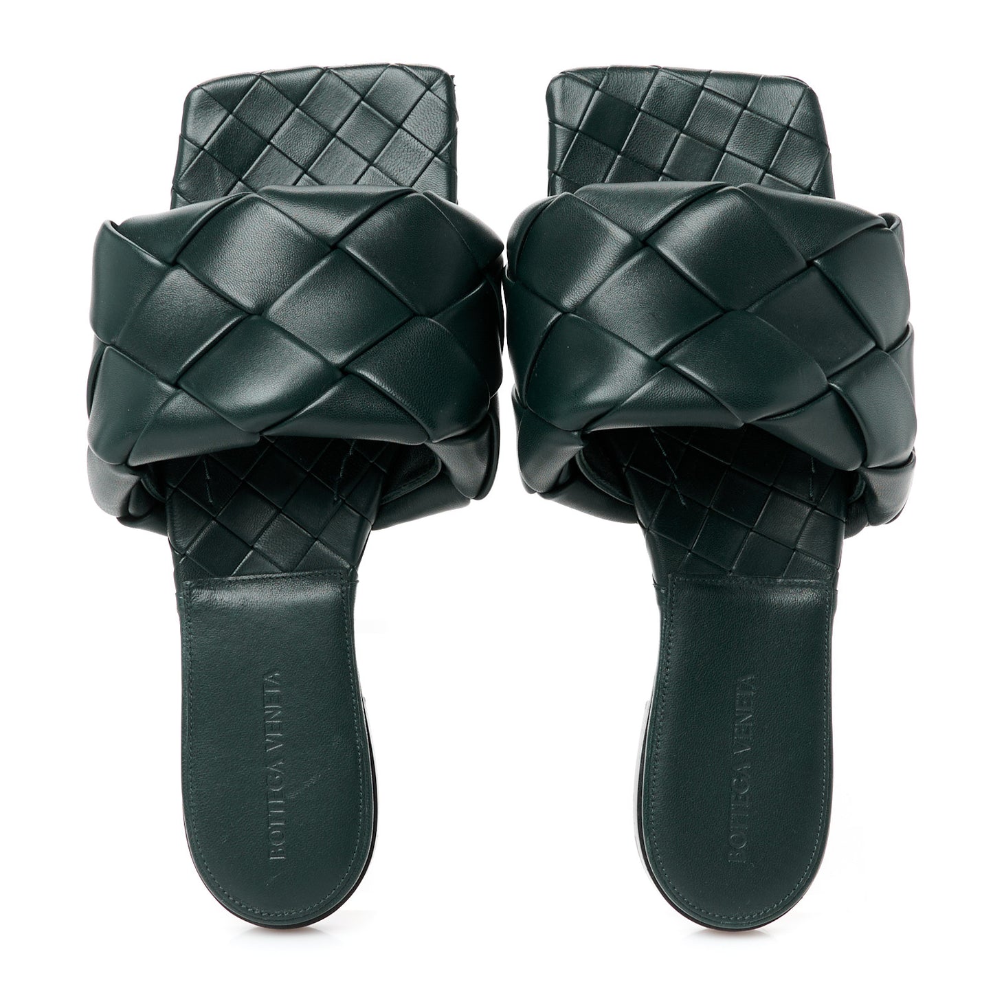 Nappa Maxi Intrecciato Lido Flat Sandals 39 Inkwell