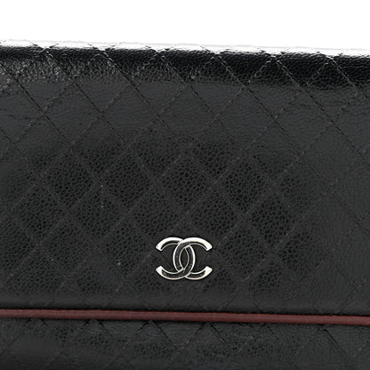 Chanel Calfskin Diamond Stitched Flap Wallet Black 14 of 15