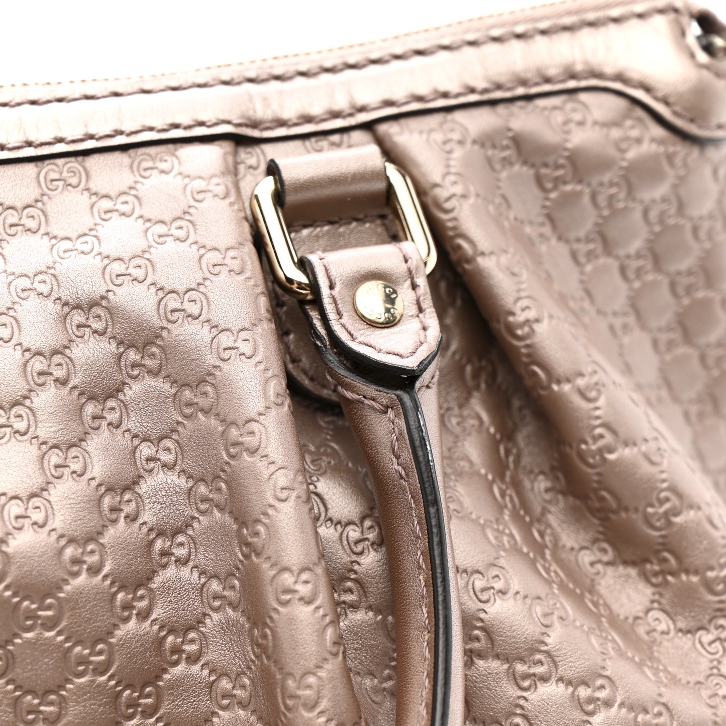 Metallic Microguccissima Medium Sukey Top Handle Bag Dark Cipria