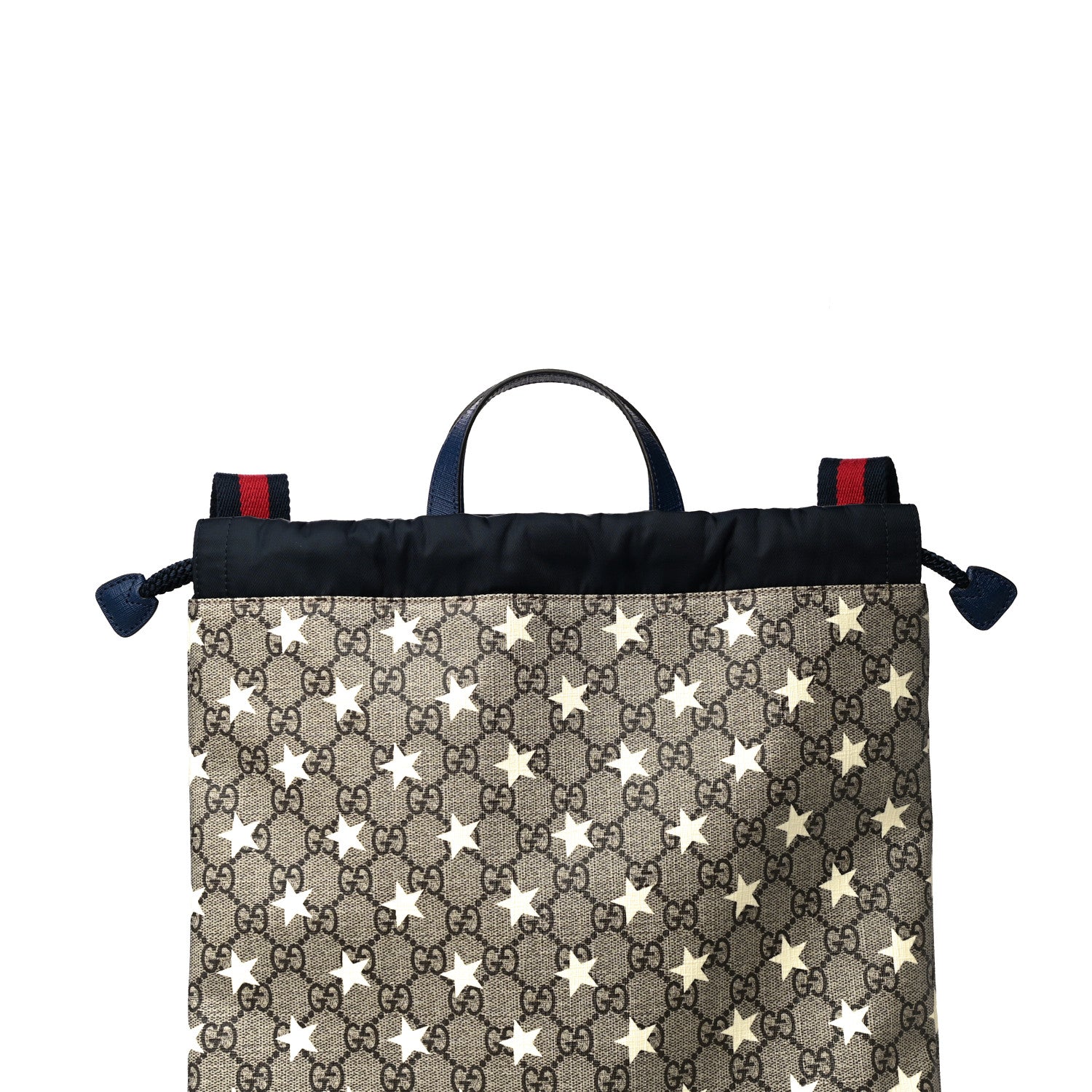Gucci Soft GG Supreme Monogram Stars Childrens Drawstring Backpack Beige Ebony Yellow Royal 10 of 12